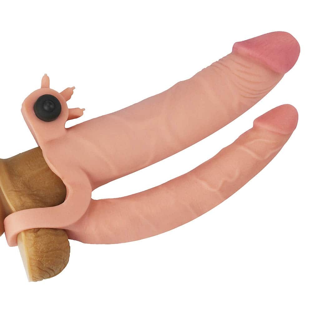 Add 1" dual penis vibrating sleeve