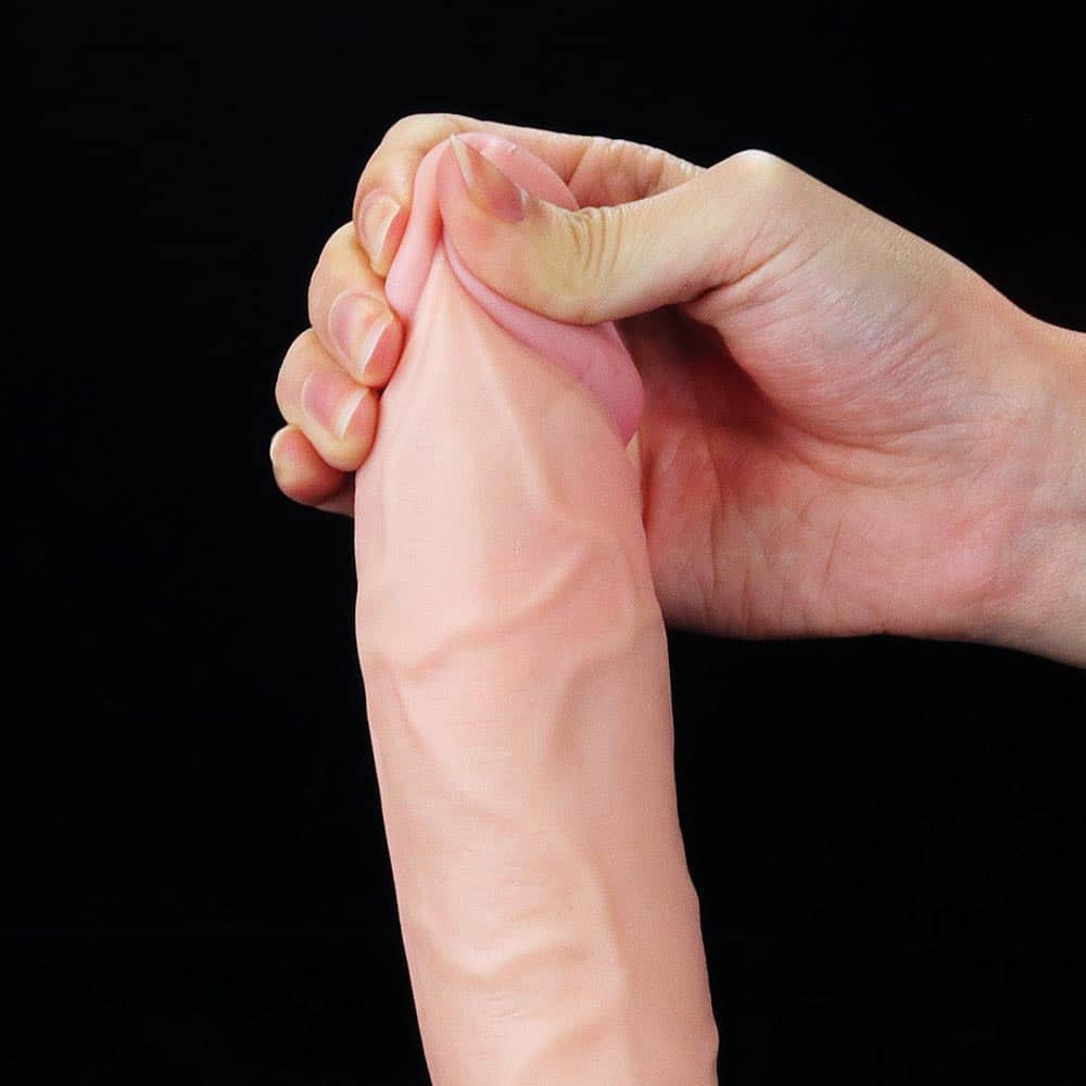 Penis with soft ejaculation and 9-inch flesh testicles