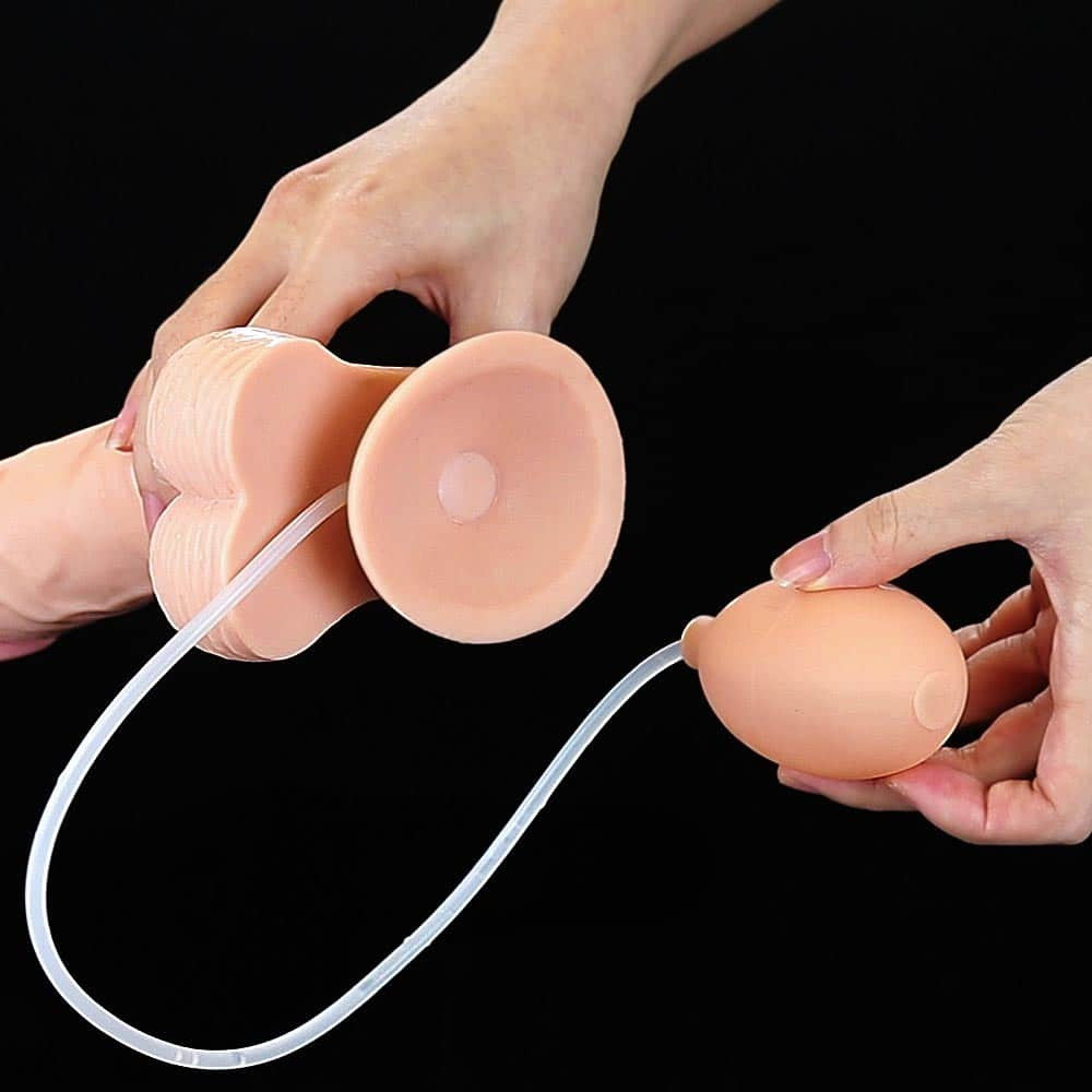 Penis with soft ejaculation and 9-inch flesh testicles