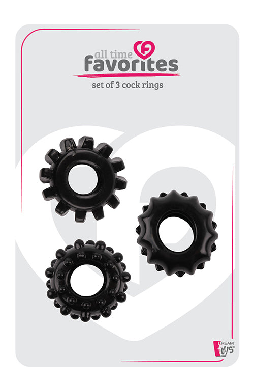 EVER FAVORITE 3-PACK BLACK WEIGHT RINGS