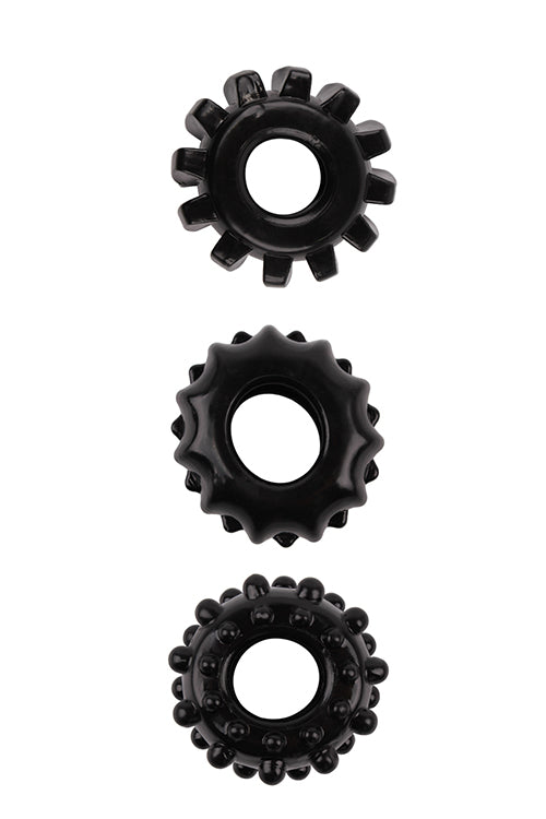 EVER FAVORITE 3-PACK BLACK WEIGHT RINGS