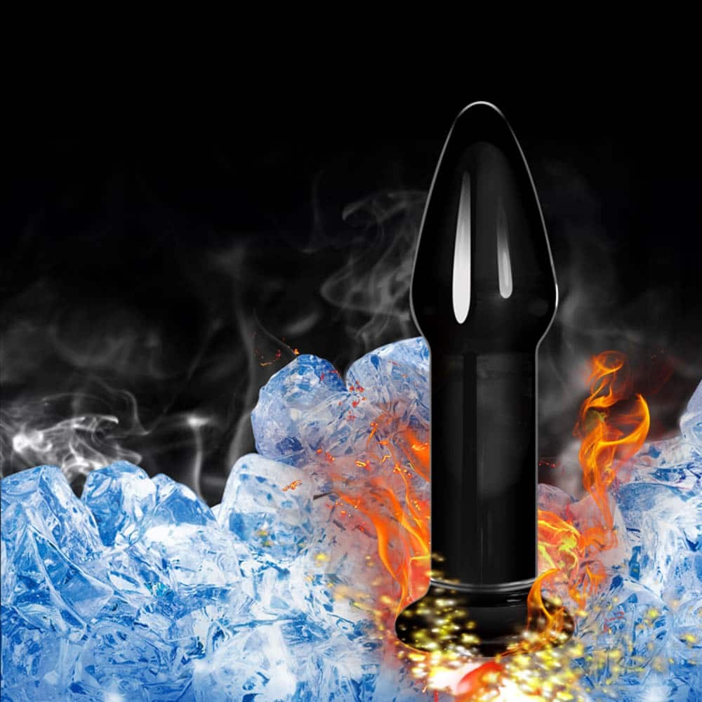 Black 5" Glass Anal Plug Romance
