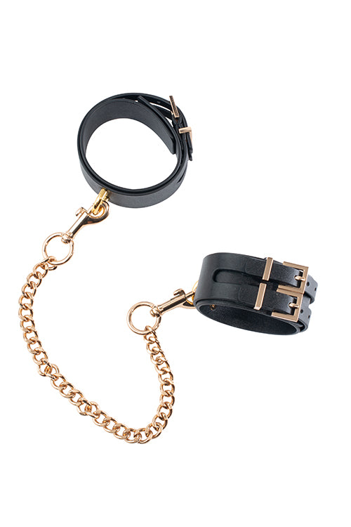 PREMIUM GP ANKLE CUFFS WITH CHAIN BLACK