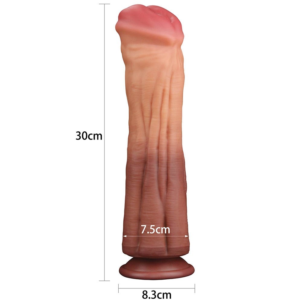 12'' Dual-Density Platinum Silicone Dildo
