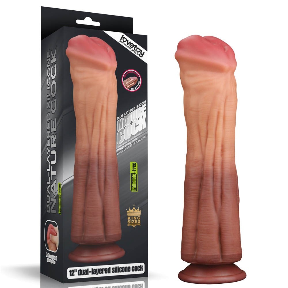 12'' Dual-Density Platinum Silicone Dildo
